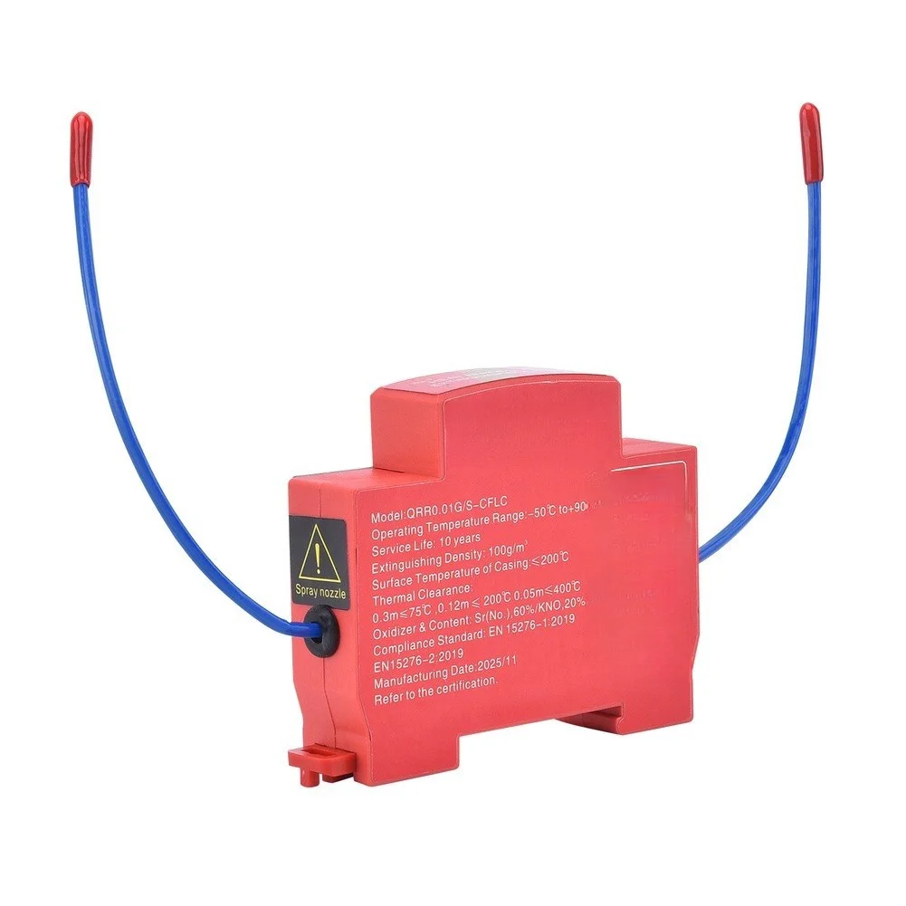 Dual Nozzle Thermal Detector 170C Red Fire Extinguisher For Electrical Cabinet Switchboard DIN Rail Mounting Safety Tool