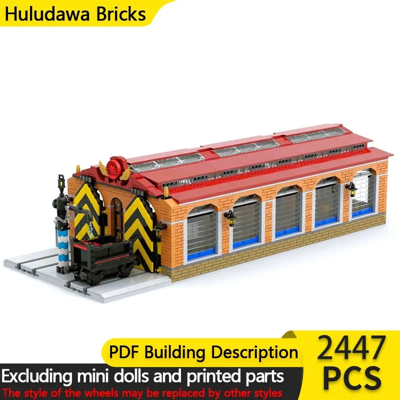 

Модель City Street View MOC, строительные кирпичи, железная дорога, музей паровоз, модульная технология, детские праздничные подарки, сборные игрушки