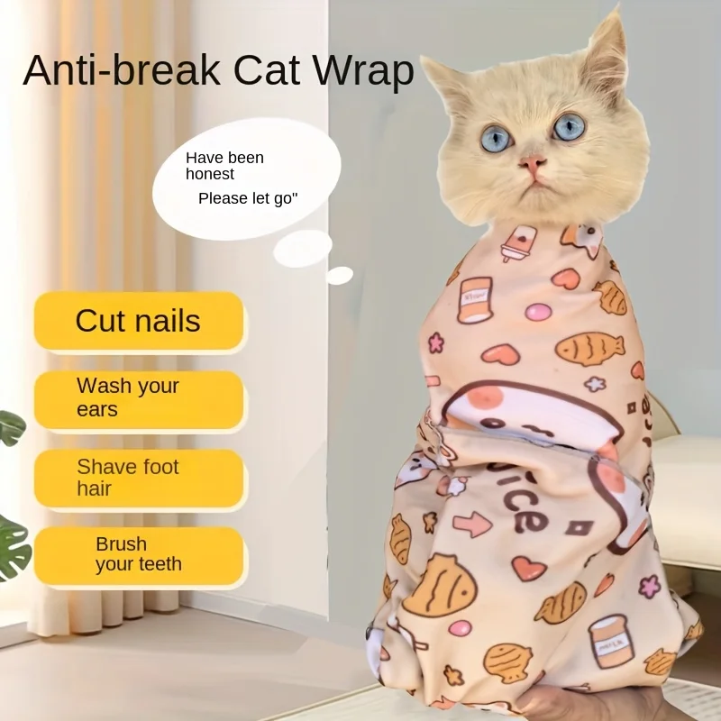 Extra Large Anti-Escape Cat Cloth for Trimming & Grooming. Washable, Durable & Playful Design. Pet Grooming Essentials!