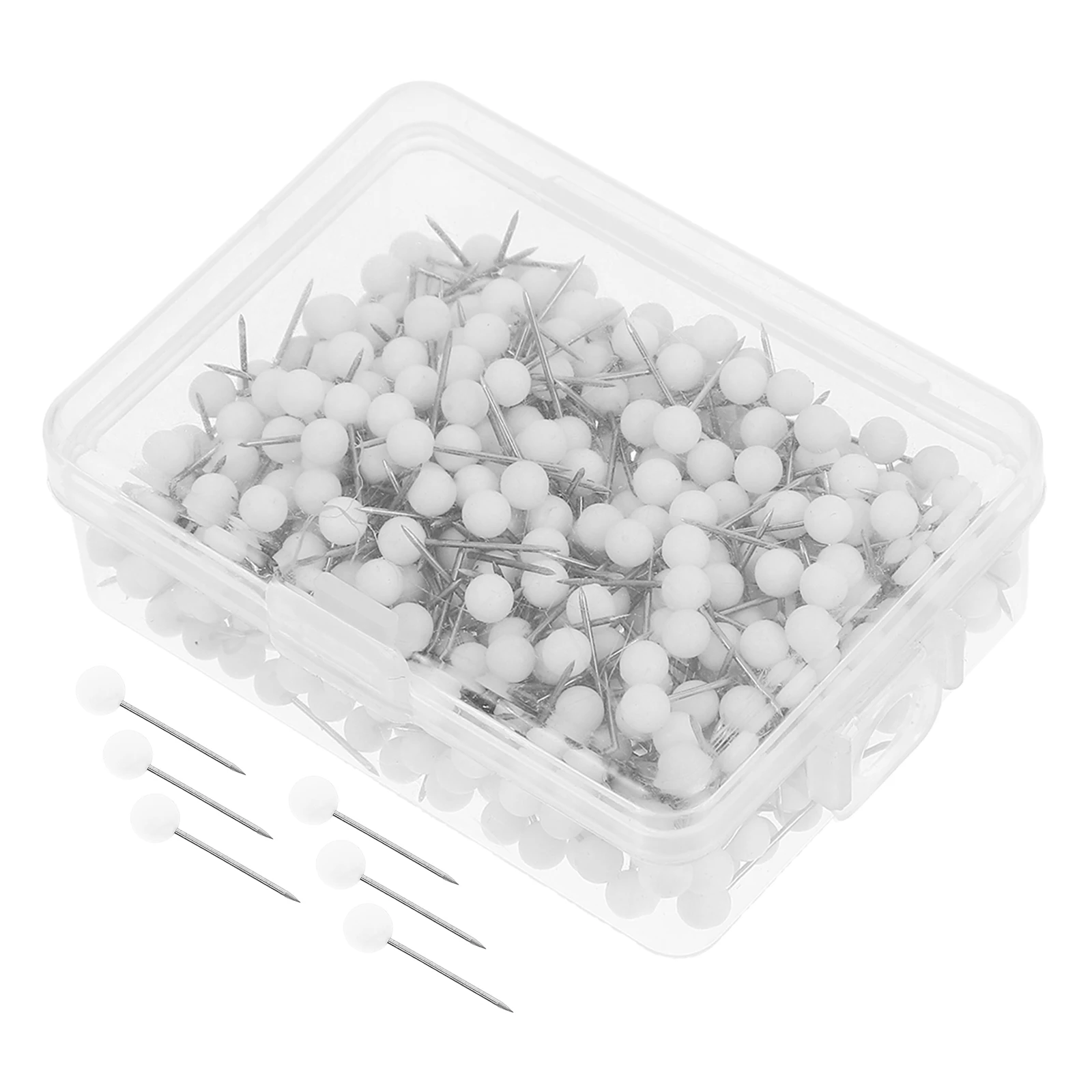 

500pcs Map Pins Round Head Iron Tacks for Cork Board Lightweight Marking Travel Outdoor Map Making Office Supplies