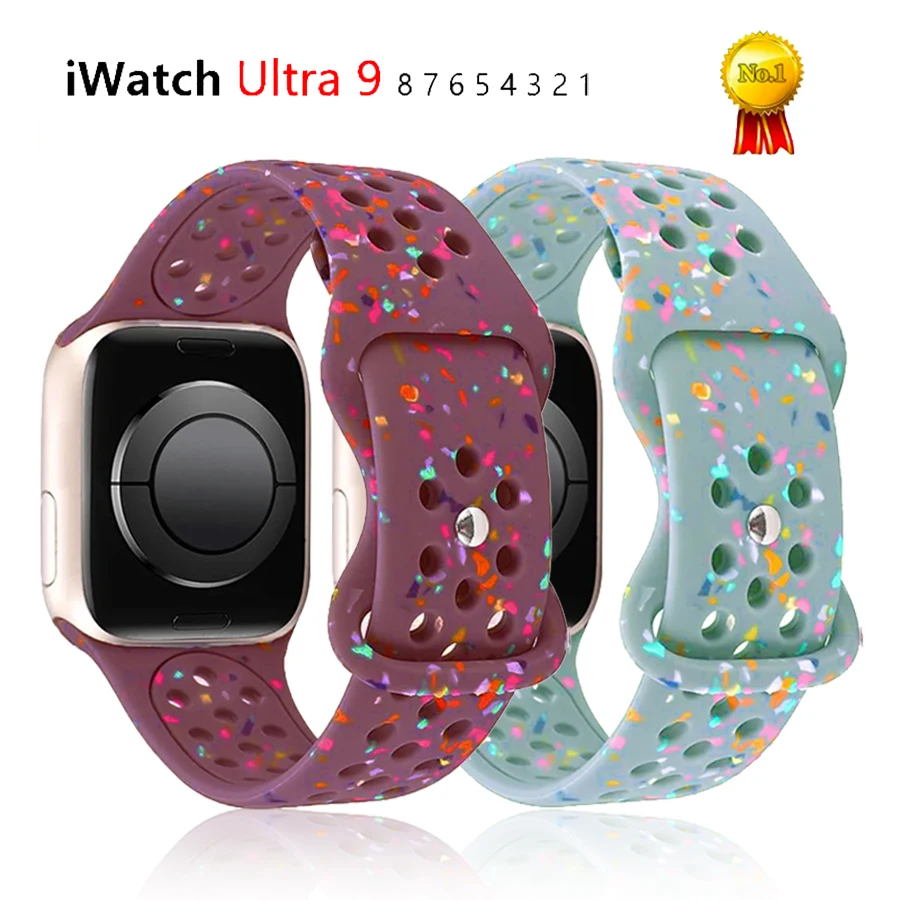 Correa de silicona para Apple Watch, banda de reloj de 49mm, 44mm, 45mm, 42mm, 41mm, 42mm, 38mm, pulsera para iWatch 4 5 6 7 se 8 9 ultra