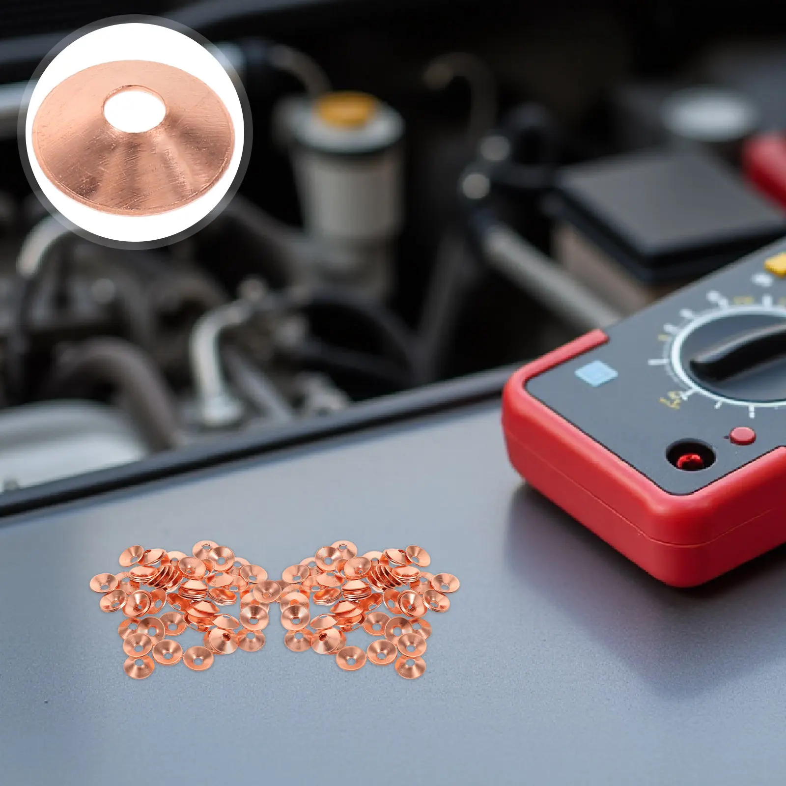 

100Pcs Copper Oil Gaskets Car High Pressure Anti Leak Engine Oil Washer 2.8mm Hole for Vehicle Repair