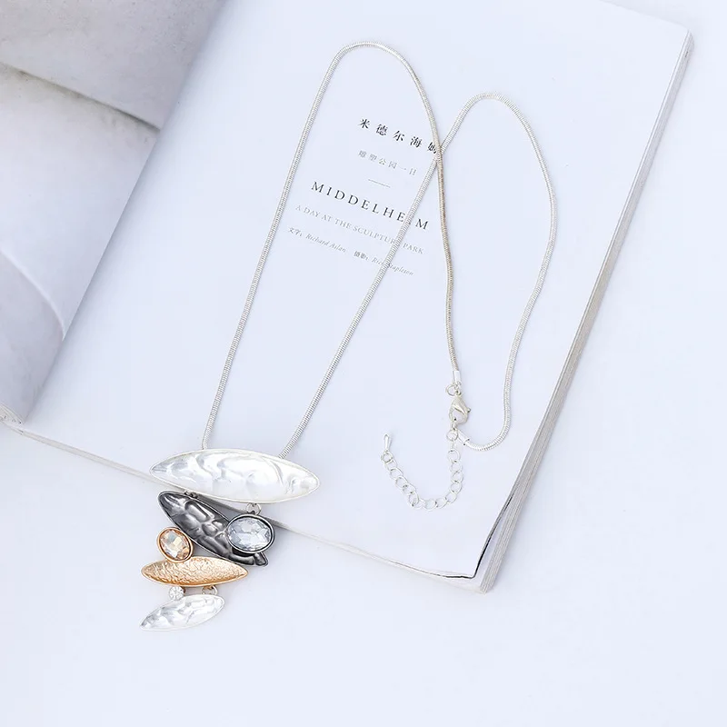 Trend Geometry Long Necklace Collar Suspension Chains Pendant for Women Aesthetic Costume Jewelry for Women Korean Unusual Thing