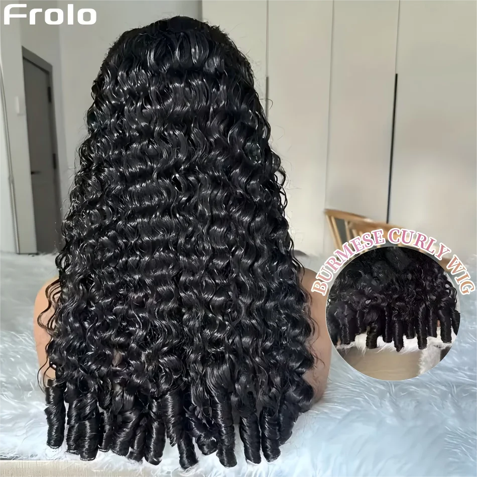 30 40 بوصة البورمية مجعد الباروكات الشعر البشري 13X6 Hd الدانتيل الباروكة الأمامية للنساء موجة المياه الدانتيل شعر مستعار أمامي 250 كثافة الشعر البرازيلي #1