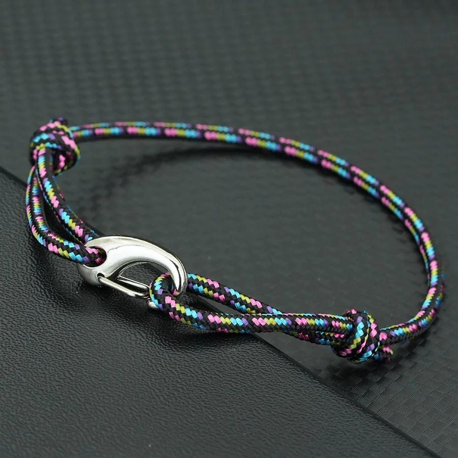 Stylish Rope Bracelet Men 8 Colors Hiking Paracord Braslet Adjustable Outdoor Motorcycle Cool Riding Hand Accessories Gift Joias