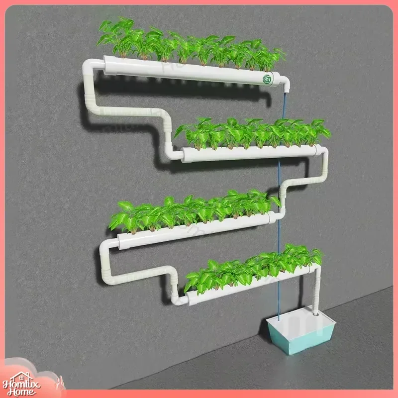 Wall Mounted Hydroponic System Indoor Vertical Garden Planter for Vegetables Herbs Flowers Seedlings DIY Home Hydroponics Kit
