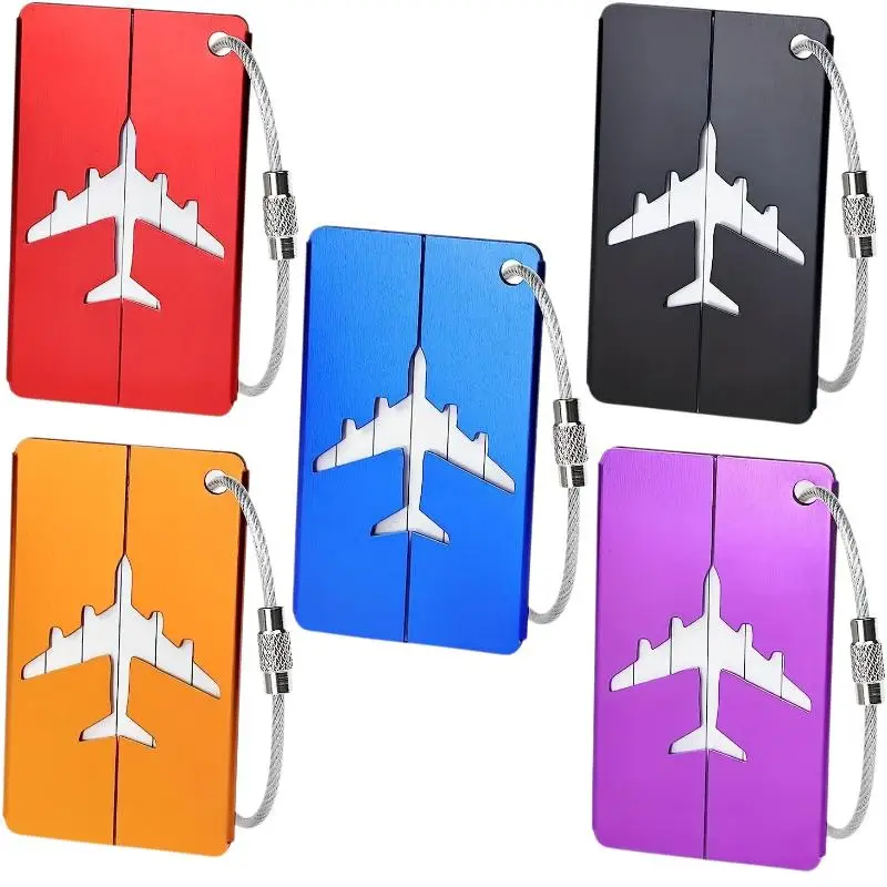 Langlebiger Aluminium-Gepäckanhänger Modisches Diebstahlsicheres Stahlring-Design Gepäckidentifikation Flugzeug-Check-in Anhänger – Detail 7