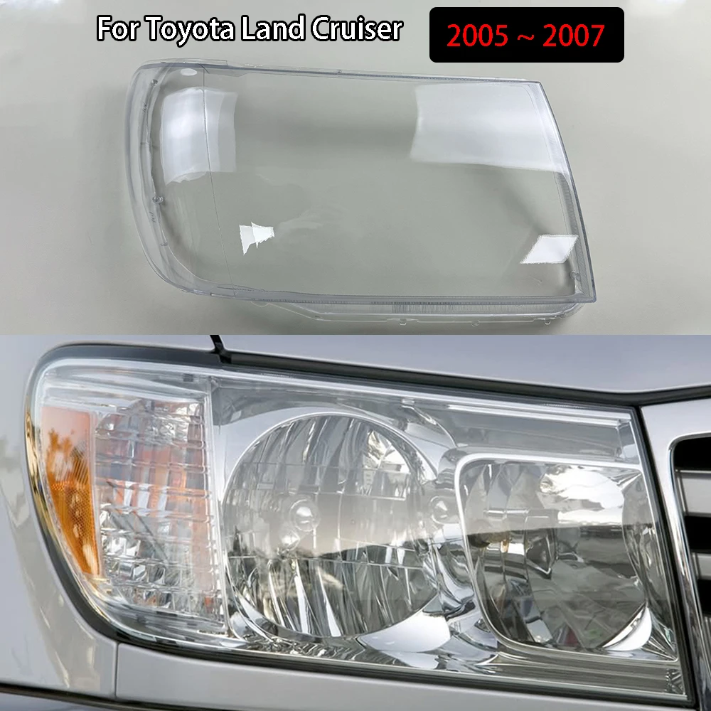 

For Toyota Land Cruiser 2005 ~ 2007 Transparent Headlamp Lamp Shell Lens Headlight Cover Plexiglass Replace Original Lampshade