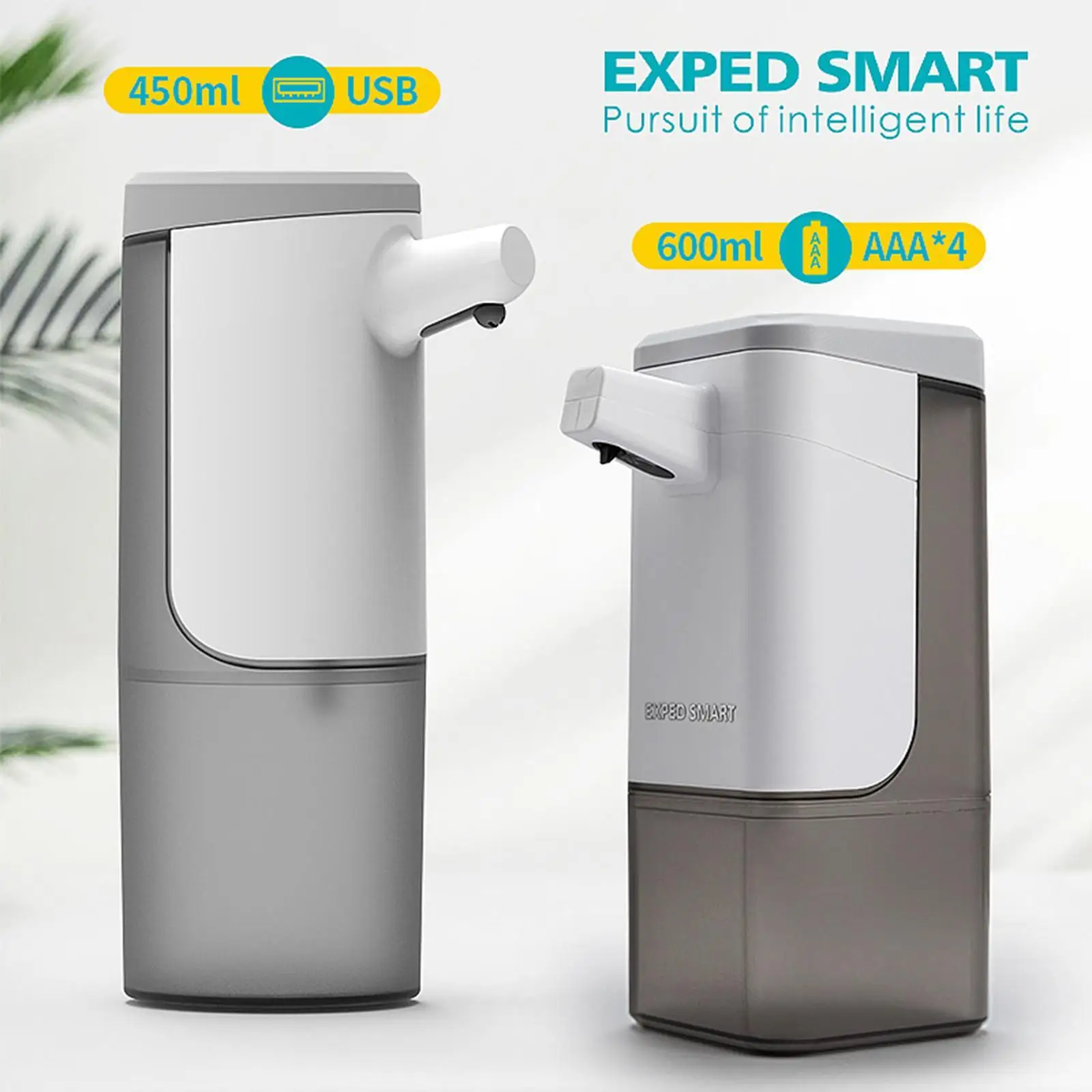 600ml Soap Dispenser Infrared Sensor Adjustable Hand Washer Non-Contact Grey Gel