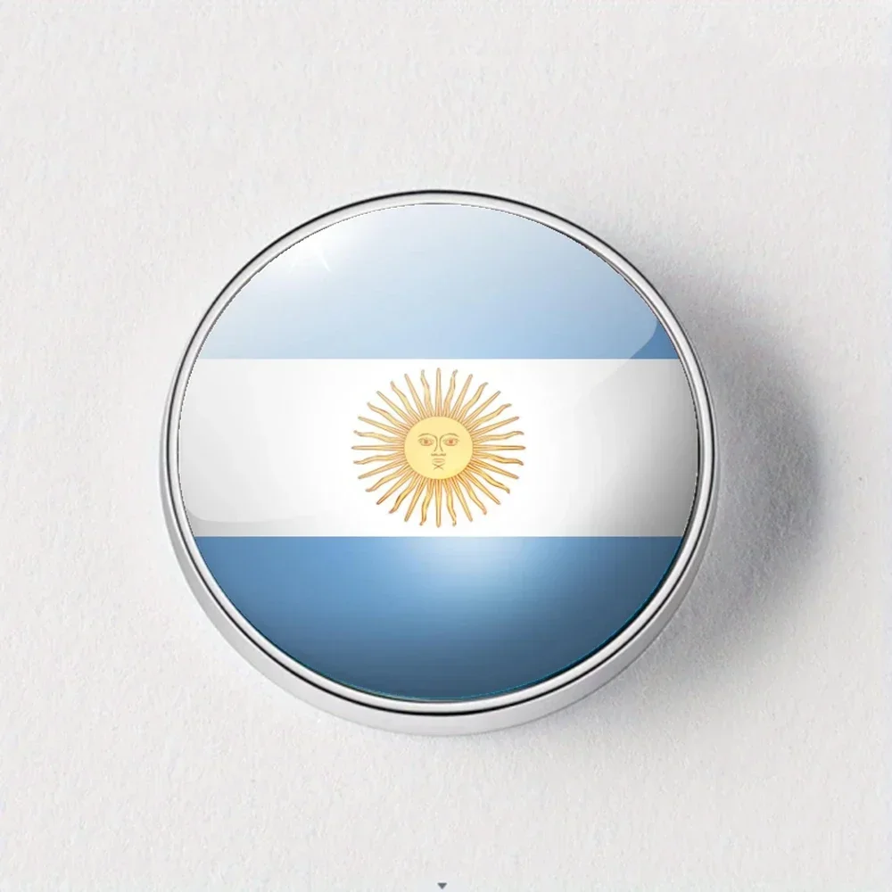 3D Argentina Flag Logo Silver Metal Fridge Magnet World Travel Souvenirs Magnetic Refrigerador Sticker Home Decoration