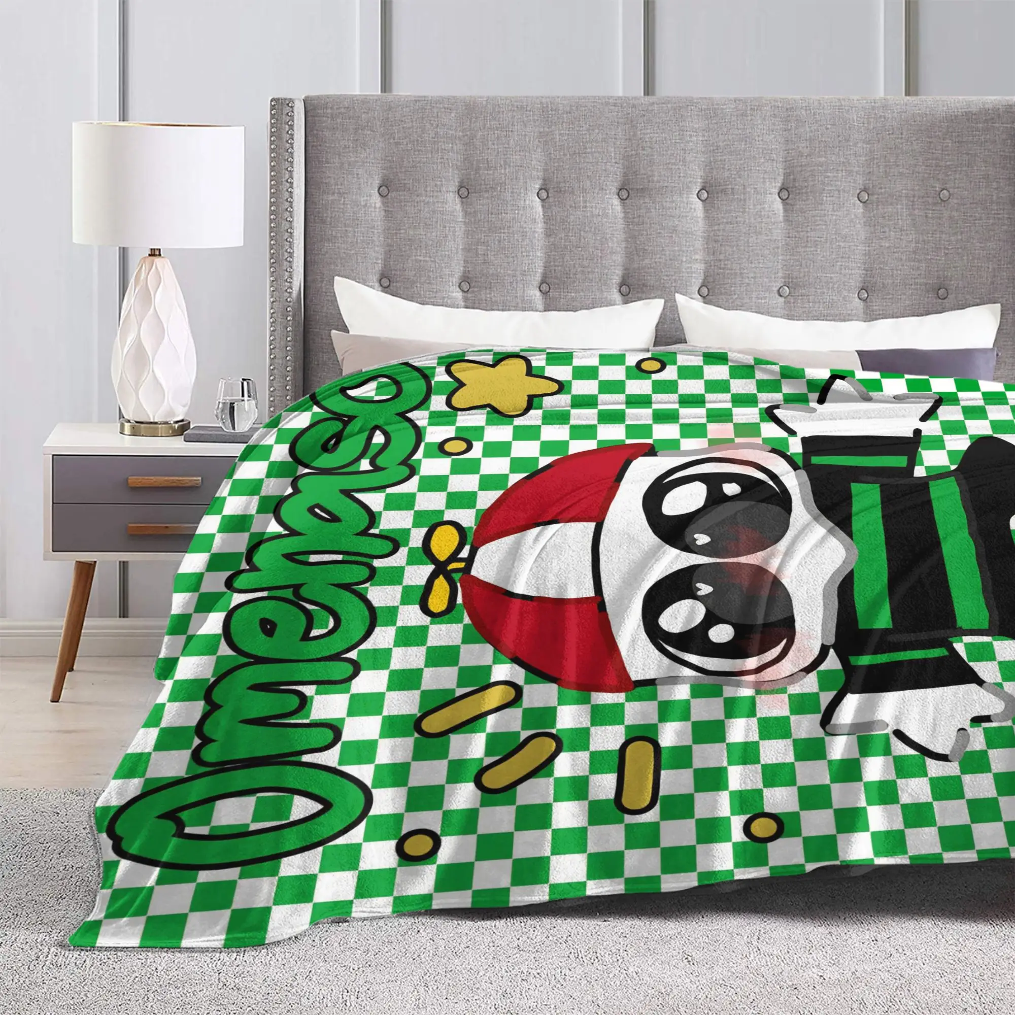 Omenaso Youtuber Ome chibi Fleece Throw Blankets  Blankets for Bed Outdoor Warm Bed Rug