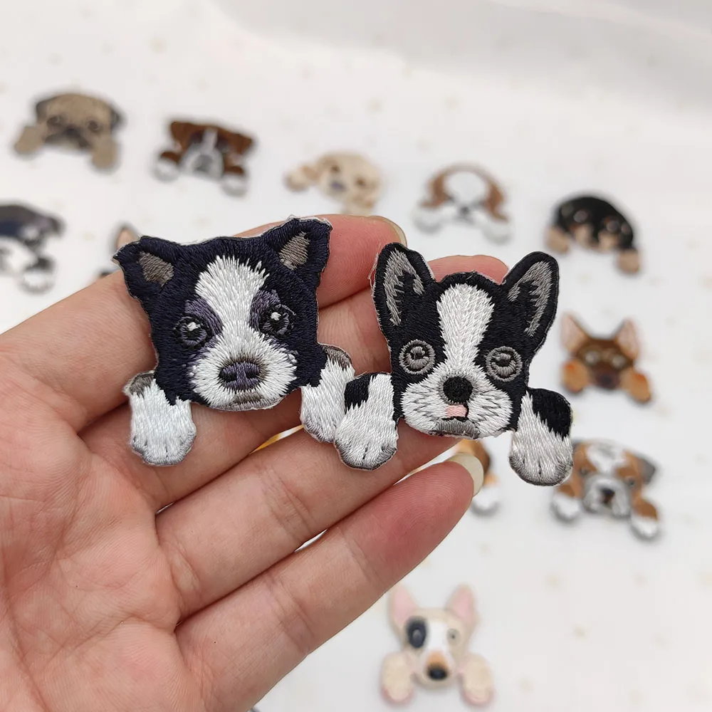 Cute Dog Patch Animal Embroidery Cloth Patches Ironing Clothing Backpack Coat Decoration Accessories Concealer Toppe Vestiti