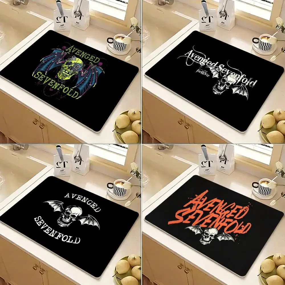 Band A-Avenged Sevenfold Floor Mat Diatomite Floor Mat Fast Drying Odor Resistant Non Slip Bath Kitchen Mat