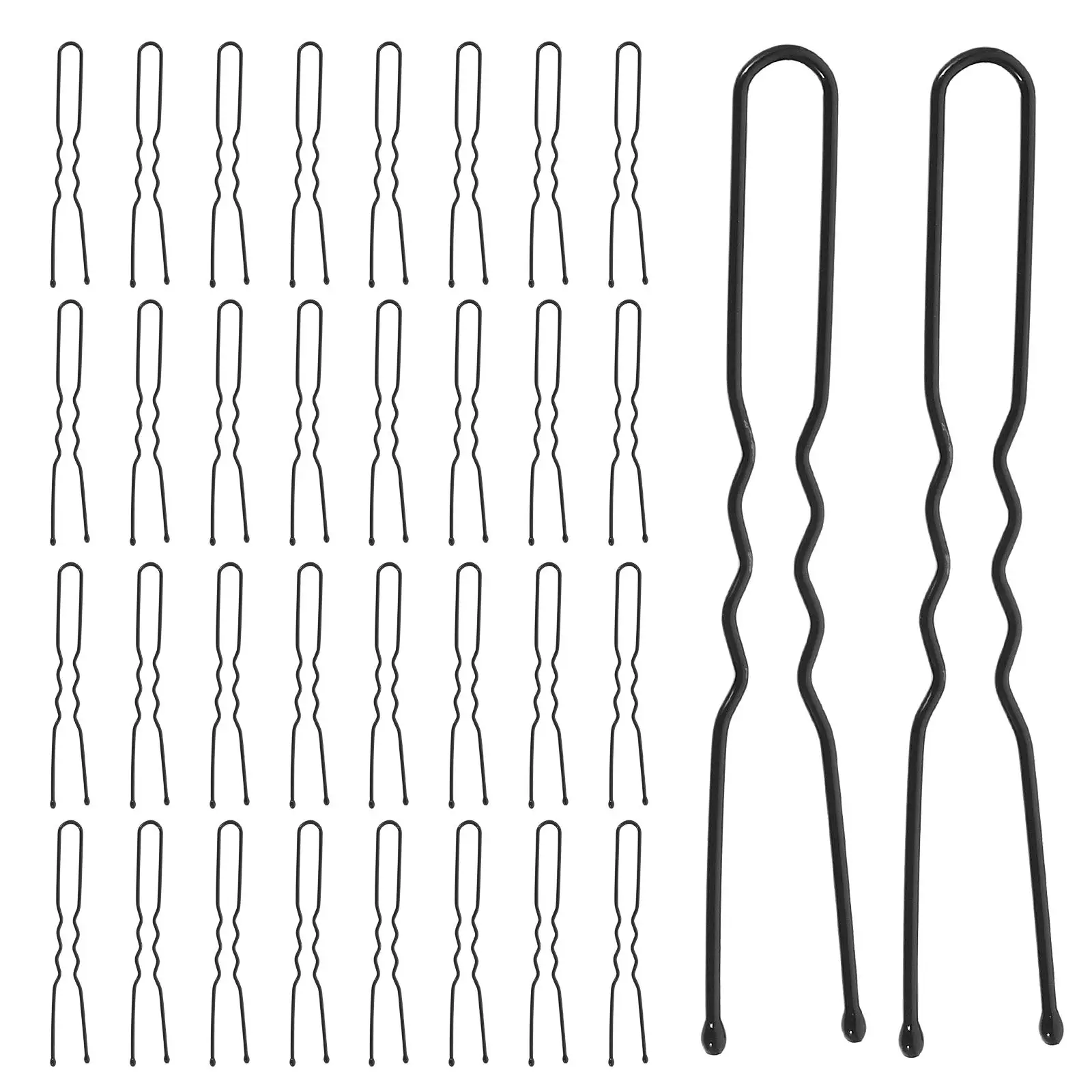 

50 Pcs Hair Pins Black Metal for Bun Updo Metal Hair Pin Styling Wedding Work Party Daily Use Durable Bobby Pin
