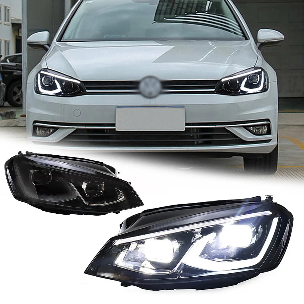 

Светодиодные фары для VW GOLF 7 MK7 14-17 для гольфа 8, стиль, полностью светодиодные DRL, автомобильные фары в сборе, сигнал, автоаксессуары, модифицированная лампа