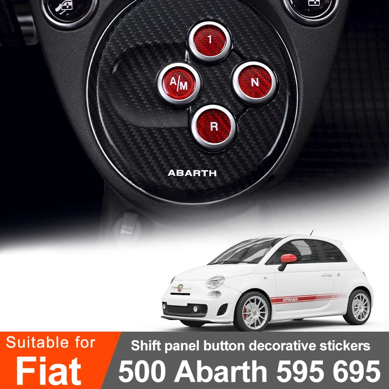 

Для Fiat Abarth 500 595 695 из настоящего углеродного волокна, панель переключения передач, декоративная крышка, наклейка для салона автомобиля, модификация, аксессуары