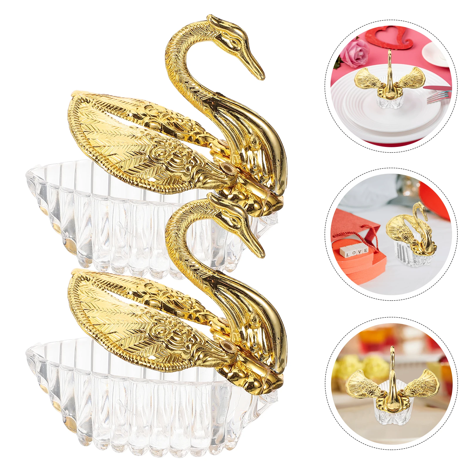 

12 Pcs Candy Box Swan Shape Delicate Container Party Favors Plastic Treat Boxes Gifts Decor Packaging Holiday Valentine Storage
