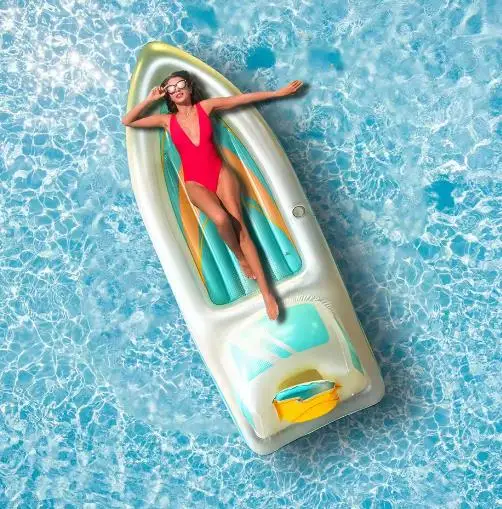 

Giant Inflatable Yacht Boat Pool Float Luxury Swimming Water Float Lounge Raft Air Mattress for Summer Pool Party Entertainment