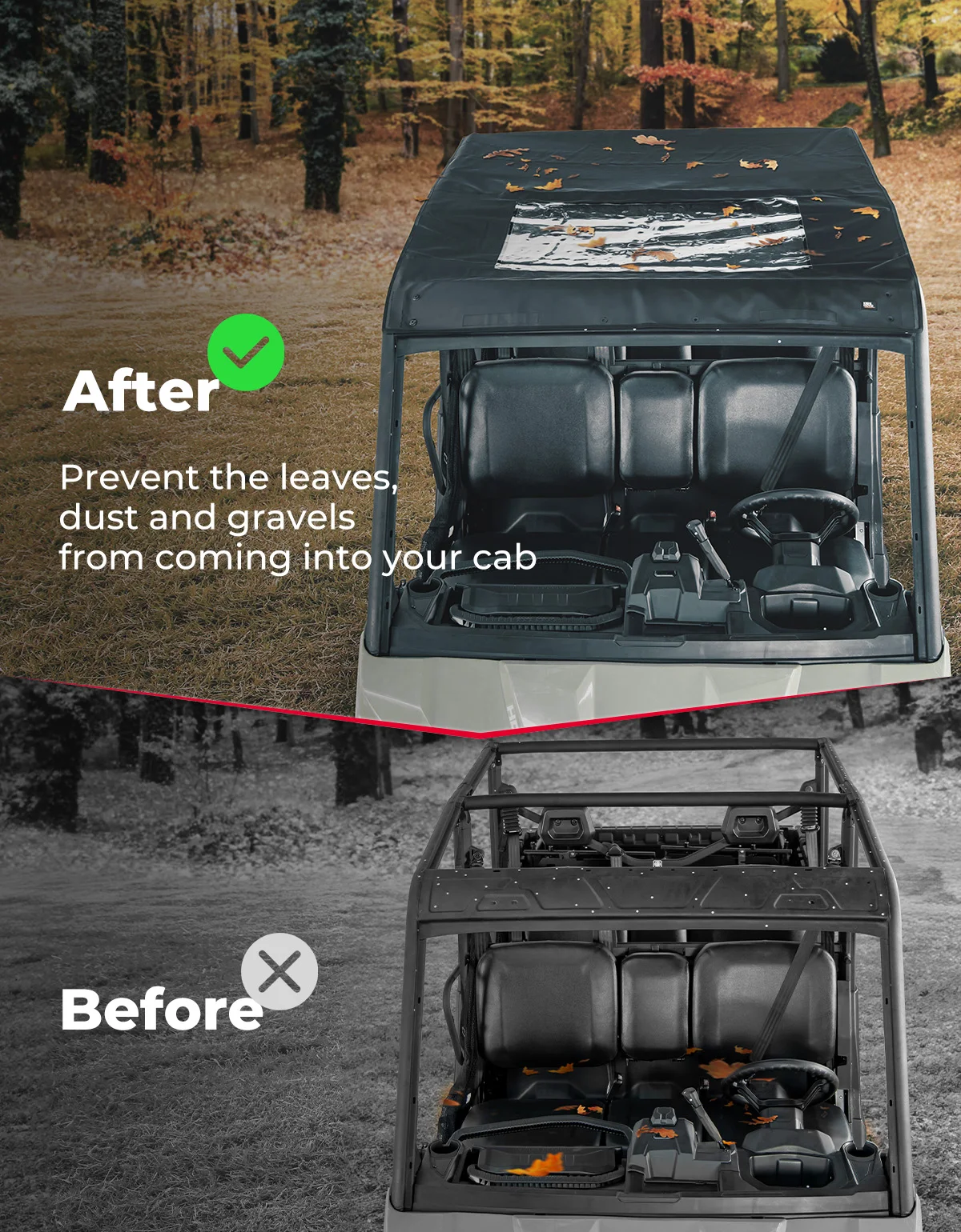 UTV PVC Sun Visorผ้าใบกันน้ํานุ่มหลังคาสําหรับCan Am Defender Max HD 7/8/9/10 DSP XT XMR 2016-2024