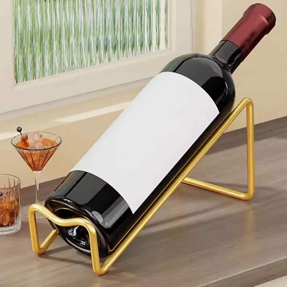 Wine Storage Rack Metal Wine Rack Tabletop Single Bottle Holder Countertop Wine Display Stand for Kitchen Bar Decor Lover Gift