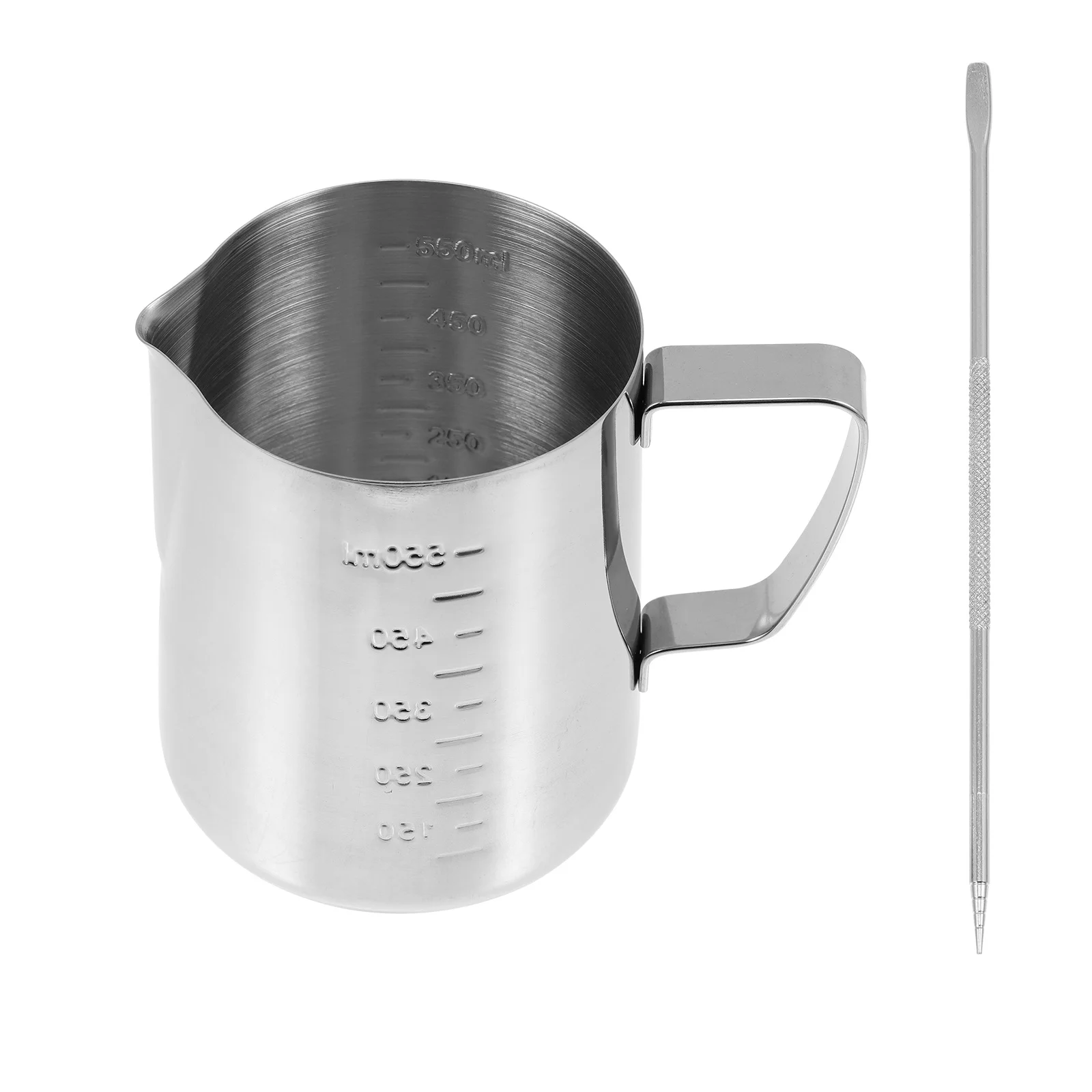 

1Set Stainless Steel Frother Cup Milk Pitcher Thick Handle Easy Clean for Espresso Latte Latte Art Milk Frother Cup