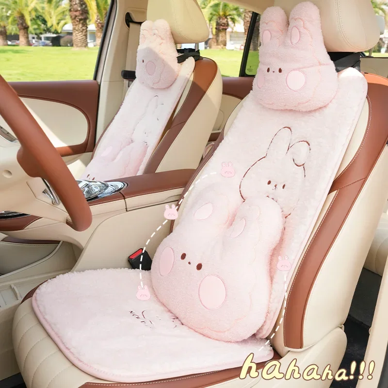 

New Polar Fleece Cartoon Car Seat Cushion Pads Winter Warm Anti Slip Auto Seat Cushion Cover Decoration Interior Accessories