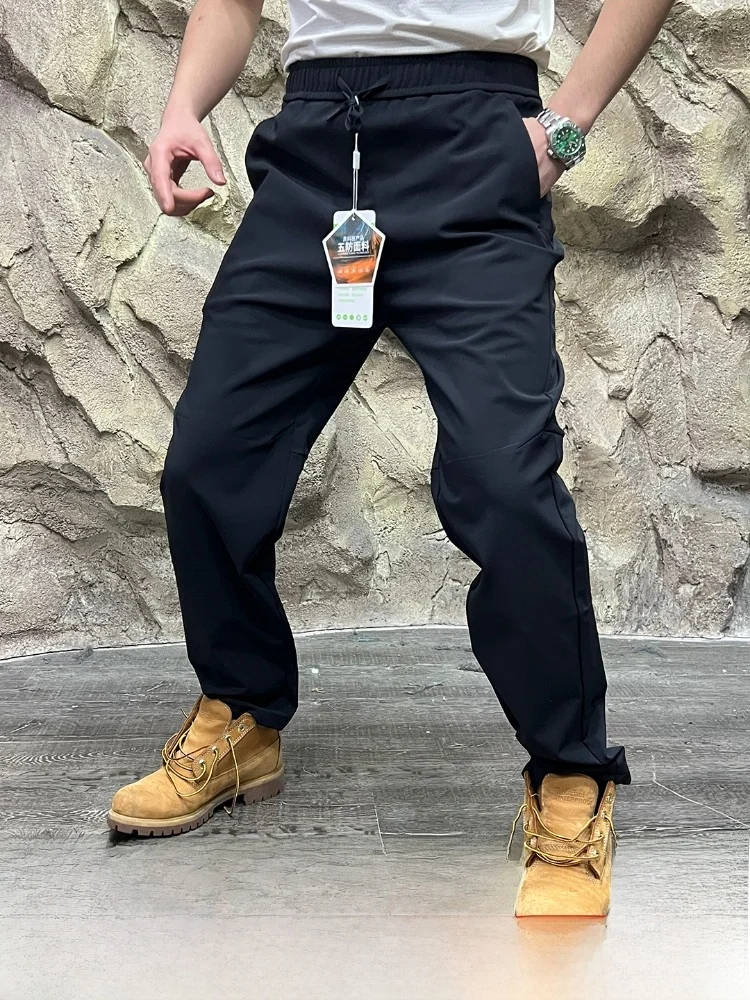 

Серия для походов, альпинистские пятиугольные брюки Bla Tech Fce на подкладке, теплые зауженные брюки, эластичные спортивные повседневные брюки, ветрозащитные прямые брюки