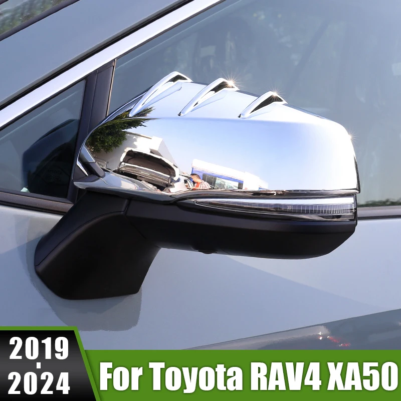 For Toyota RAV4 XA50 RAV 4 Hybrid 2019 2020 2021 2022 2023 2024 Car Rearview Mirror Side Molding Cover  Shell Trim Accessories