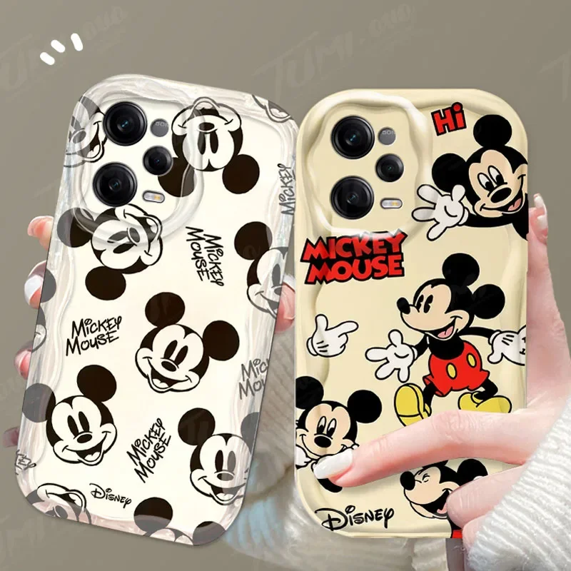 Disney Mickey Mouse 3D Wave Case For Xiaomi Redmi 12 12C 12R 11A 13C 10 10C 10X 9 Power 9A 9C 9T 8 K70E K70 K60 K50 Pro Cover