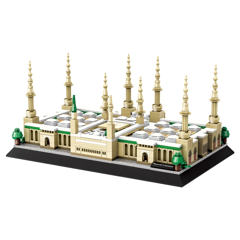 594PCS Prophet's Mosque Building Blocks Model  Architecture Classic Model Small Particle Bricks Gift for Kids Christmas Toys