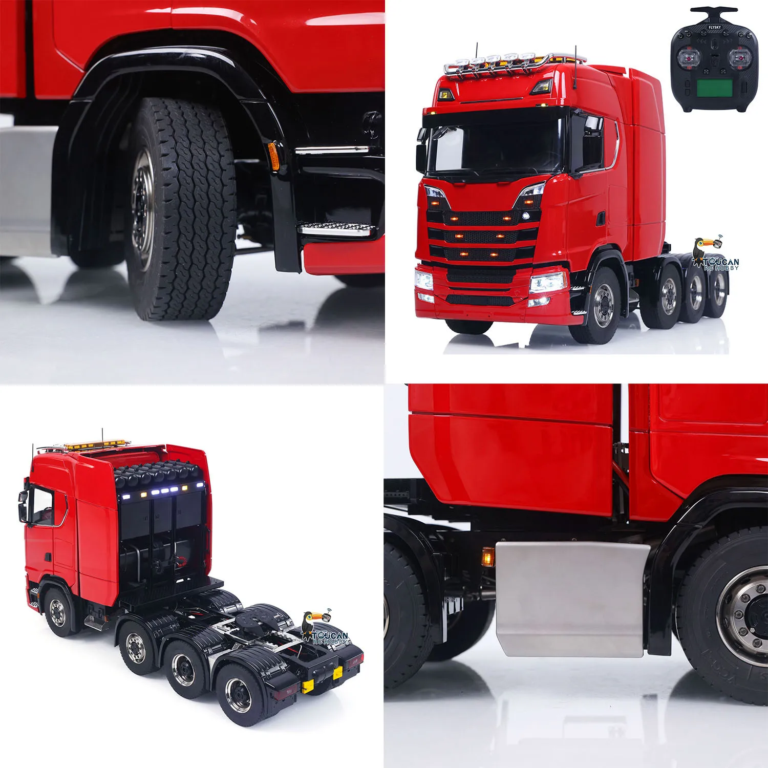 770S 1:14 RC Trattore Camion 8X8 Auto telecomandate Modello Trasmissione in metallo con custodia di trasferimento Cambio a 3 velocità Luci Suoni
