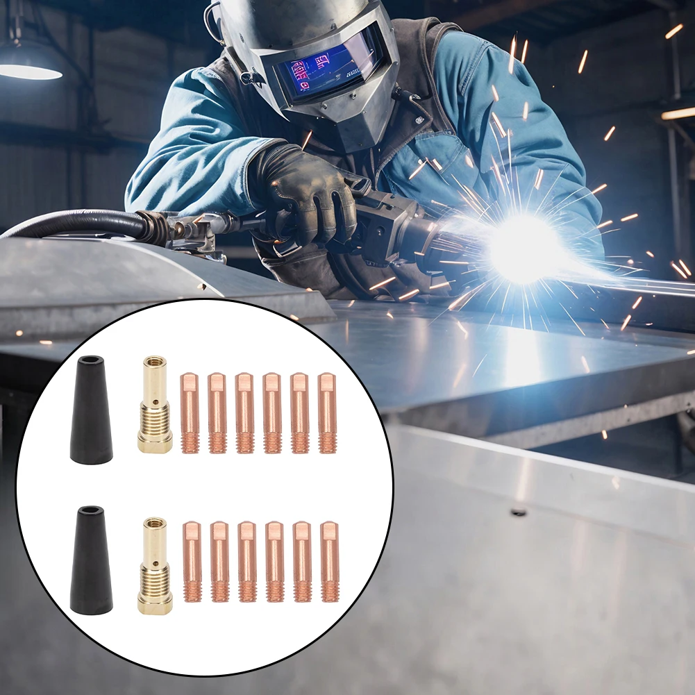 

MIG Welder Tip Replacement Pack Includes 2 Gasless Nozzles and Additional Components in a Complete Set of 16PCs