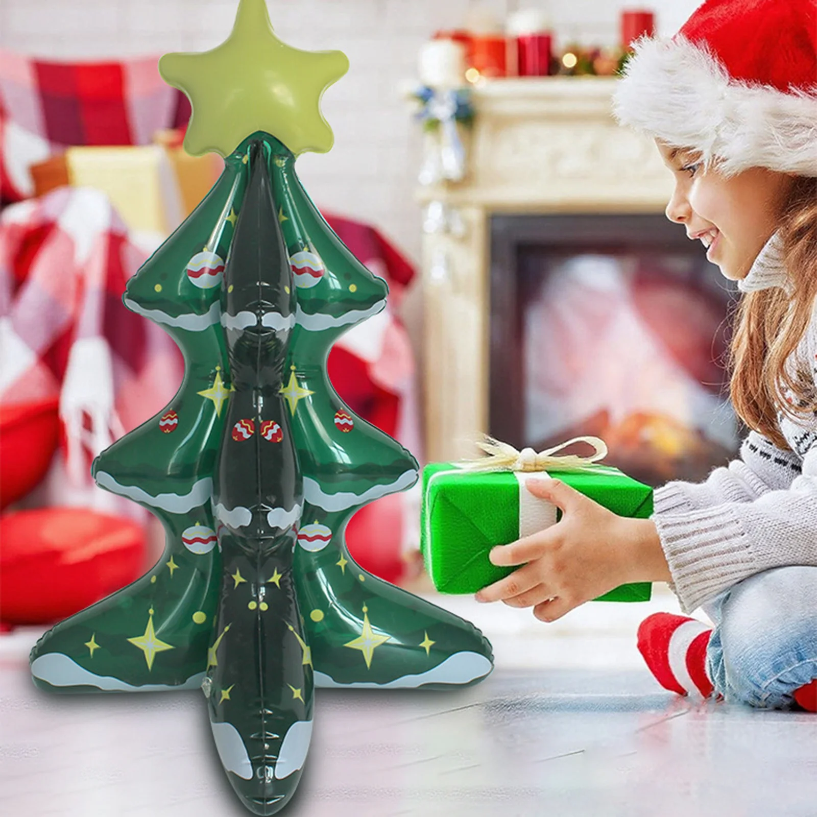Inflatable Christmas Tree Waterproof PVC Holiday Decor Durable Garden Yard Ornament for Outdoor Party School Events Green