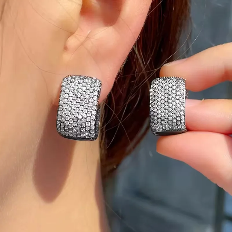 2024 New Arrival Trendy Silver Color Earrings for Women Anniversary Gift Jewelry Wholesale E8451