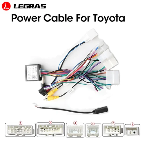 Imagen 2 del producto Para Toyota cableado alto arnés de cables Android de 16 pines adaptador de Cable de alimentación para Toyota Corolla/Camry/RAV4 con Canbus
