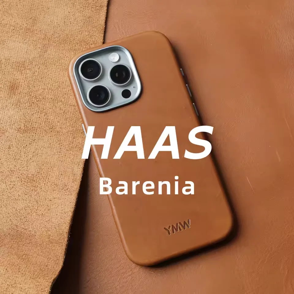 Чехол из натуральной кожи ручной работы HAAS Barenia для iPhone 15, 16 Pro Max, роскошный деловой чехол для телефона из воловьей кожи растительного дубления
