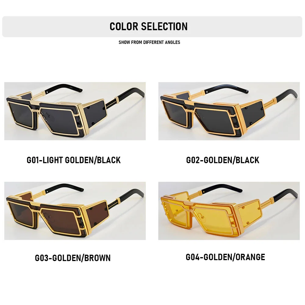 2026 Trending Vintage Sunglasses UV400 protection Sunglasses For Men Oculos Square Outdoor Sunglass Streetwear Steampunk Glasses - Image 3