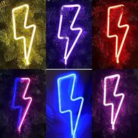 1 Piece, Lightning Shape Neon, USB or Battery Power Supply, Suitable for Gaming Room, Bedroom Decoration, Dining Bar Atmosphere Arrangement, Gift Choice (Battery Not Included)