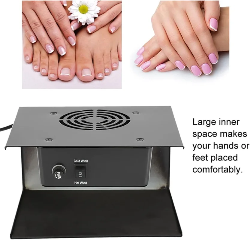 Secador de esmalte de uñas de 300W, soplador de viento caliente y frío para salón de manicura y uso diario en el hogar