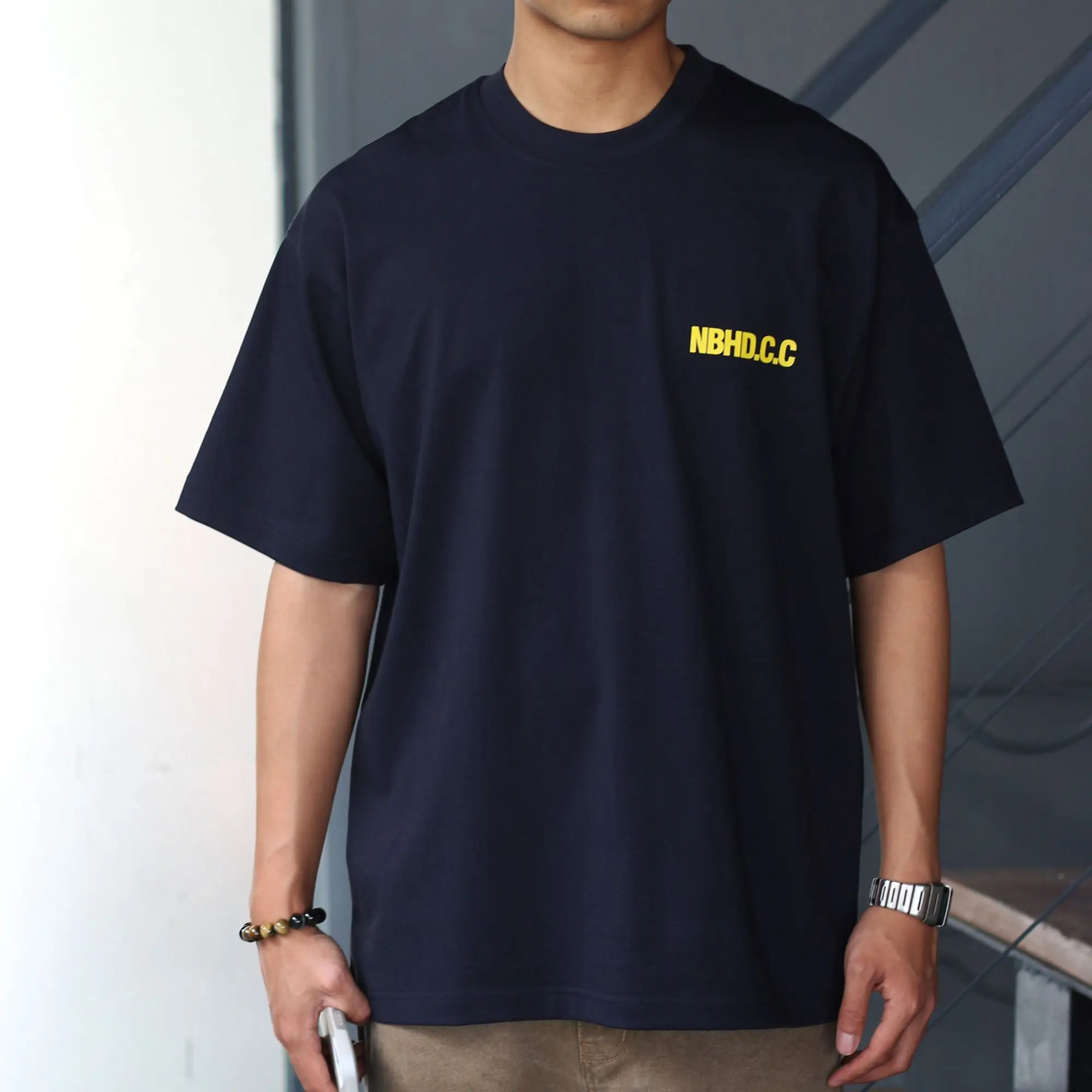 NEIGHBORHOOD NBHD SS25 Heavy‑Weight 280GSM Pure Cotton Small Crew Neck Short‑Sleeve T‑Shirt Loose Casual Summer Unisex Tops