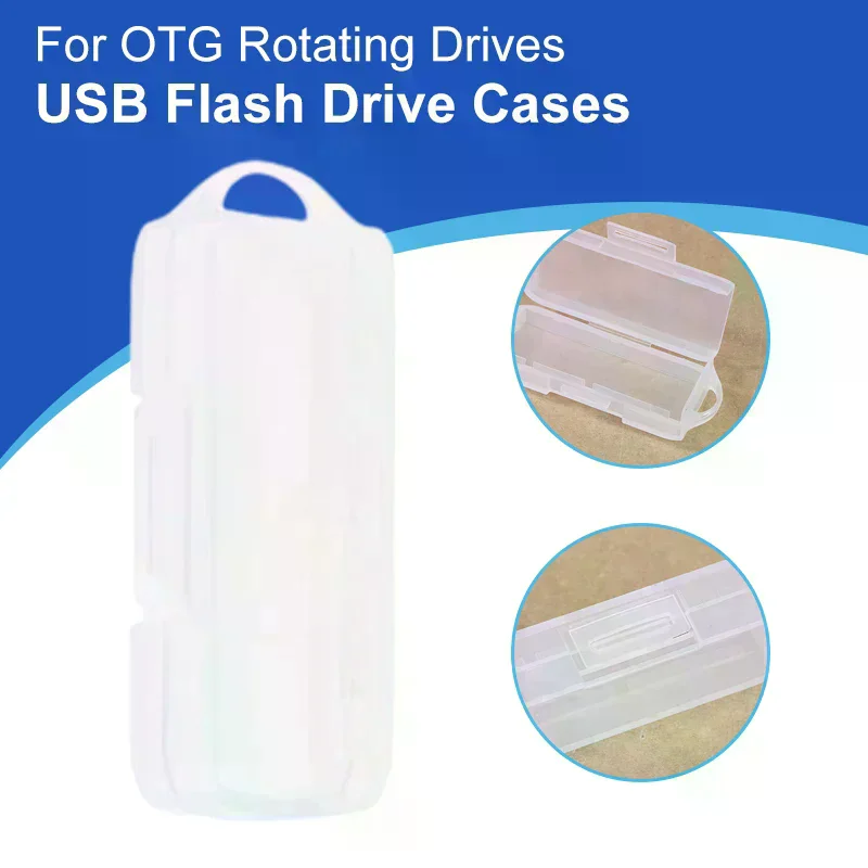 PC USB Flash Drive Cases Contemporary Style Storage Boxes With Lids For OTG Rotating Drives Home Organization Storage Bins 5pcs