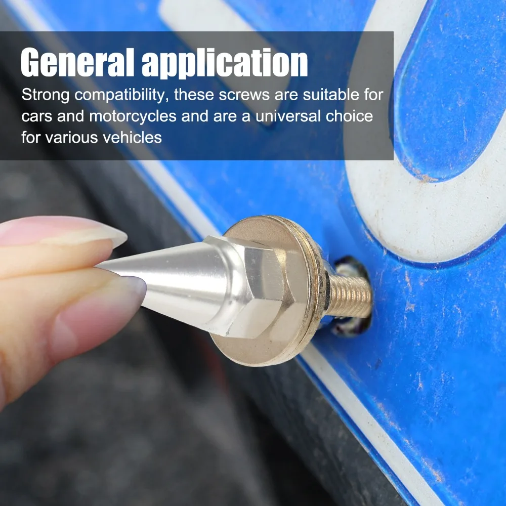 M6 License Plate Screws Aluminum Alloy Car Motorcycle Universal Number Plate Mounting Bolts Anti Corrosion Fastener Screw Kit