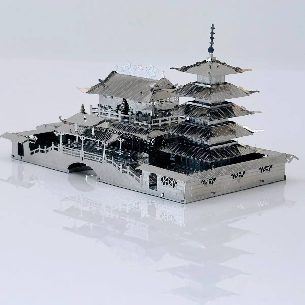 Longyuan Pavilion 3D Metal Jigsaw Puzzle DIY Handmade Model Toys Gift Pieces Puzzle Assembly Toy Minatures