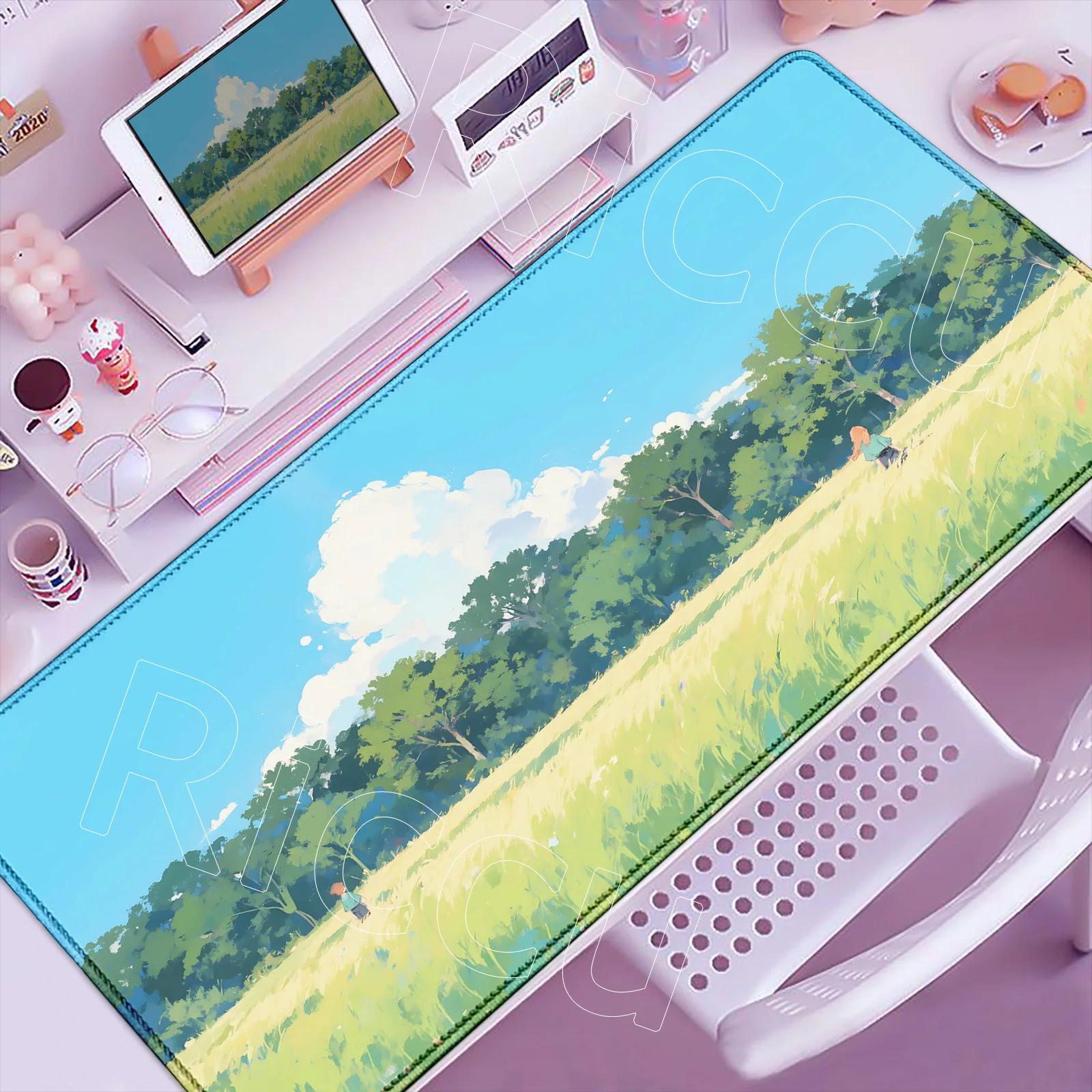 Cozy Anime Scenery Mousepad Large Aesthetic Beauty Wholesome Mat Locking Edge Landscape Computer Non-slip Mouse Pad Desktop Mats