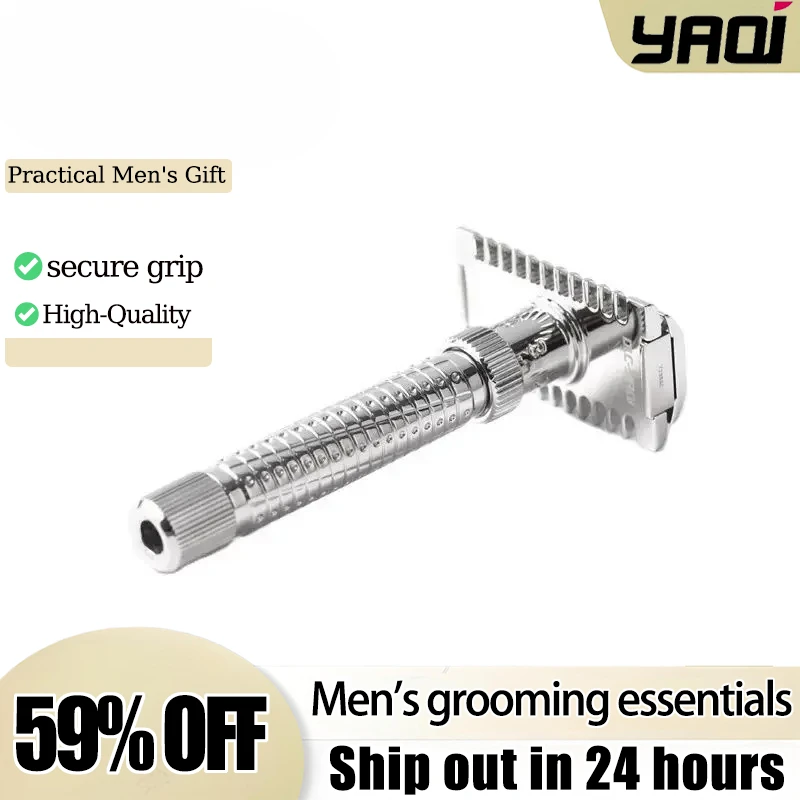 YAQI Adjustable Ultima Open Comb Stainless Steel Men's Safety Razor,Barber-Luxury Grooming Essentials - for Precision Shaving