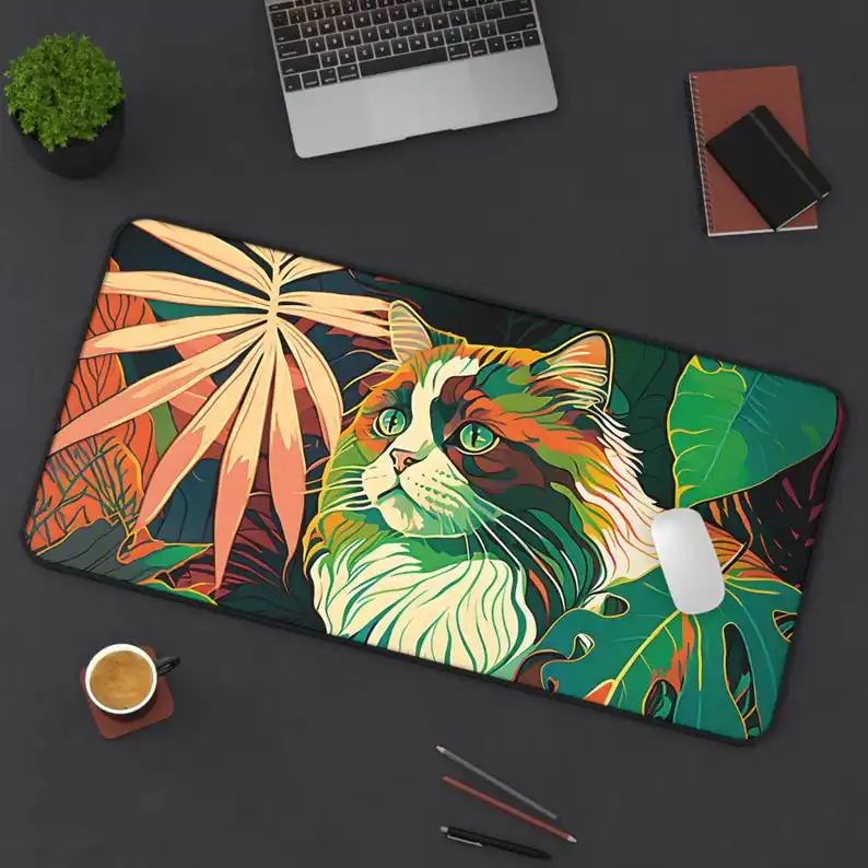

Psychedelic Cat Mouse Pad, Non-slip Waterproof Gaming Mouse Pad,office Gaming Table Decorative Mat,the Perfect Gift for Friends.