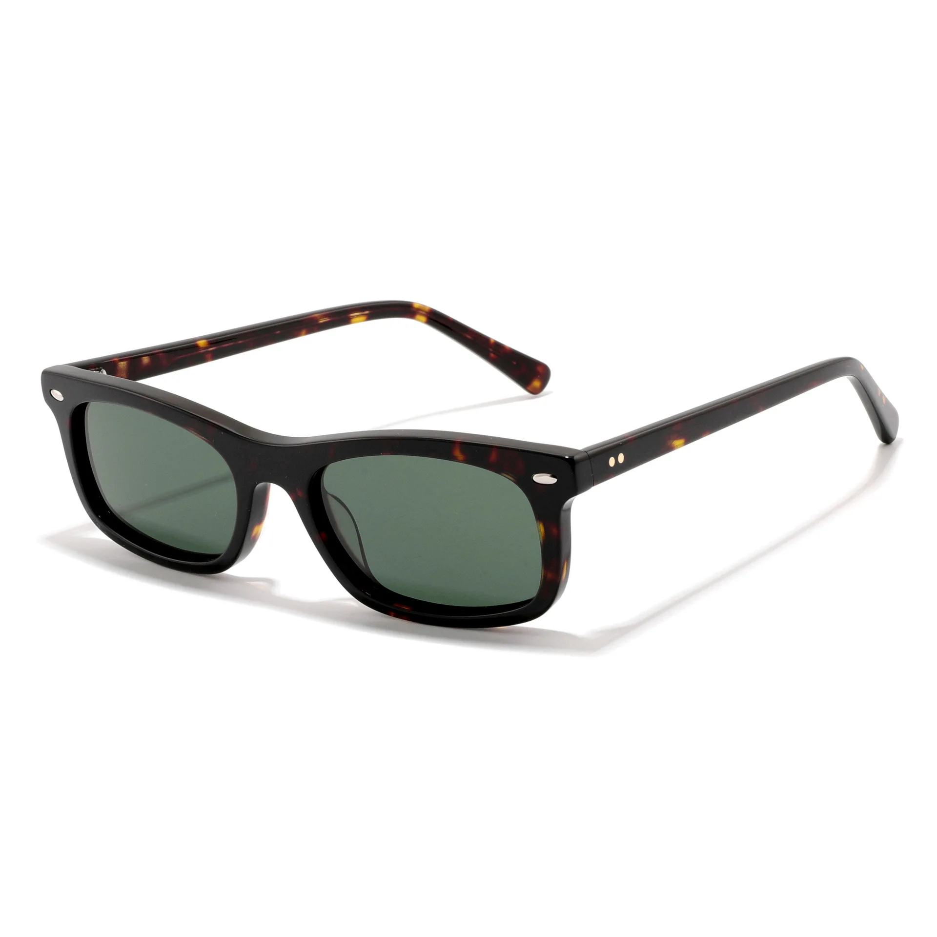 Fashion High-end Acetate Small Rectangle Man Sunglasses Brand Designer Vintage Travel Female Sun Glasses Shade UV400 Protection