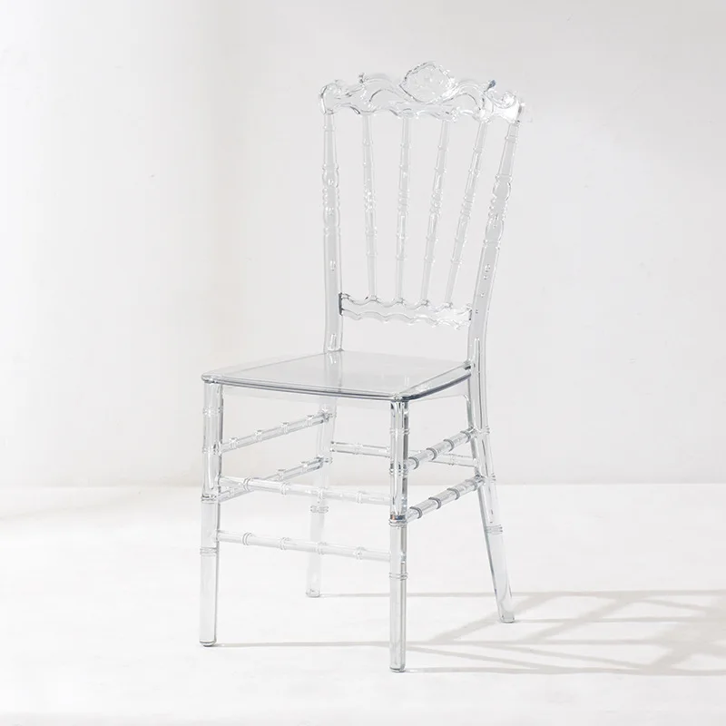 Hotel banquet hall transparent crystal bamboo chair outdoor garden wedding plastic simple transparent acrylic chair