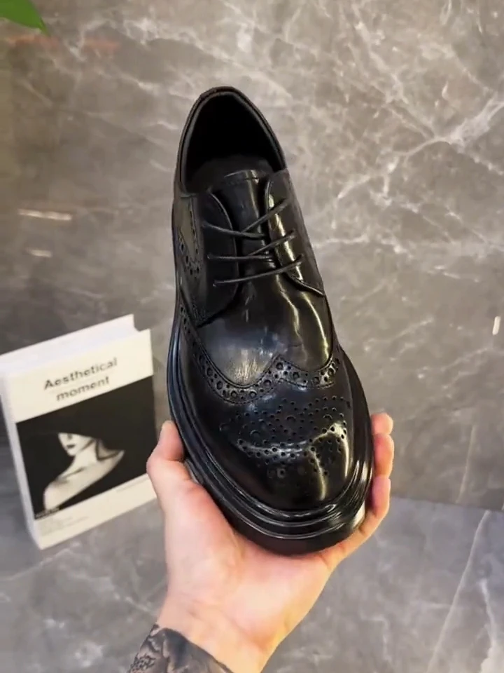 

New 86367 Men's Casual Comfortable Pure Leather Shoes Fashionable Versatile High-End Business European Style Handsome