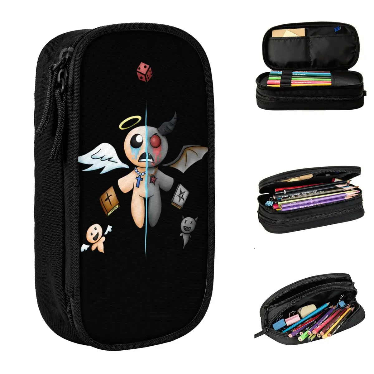 The Binding Of Isaac The Two Sides Of Isaac Pencil Cases Classic Pen Bag Girl Boy Large Storage School Cosmetic Pencil Pouch